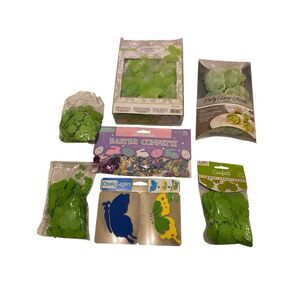 Lot Of Green Party Favors Faux Roses Confetti Decorations Decor